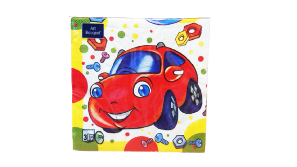 Салфетка 20л 33*33см Машинки 3сл AutBouquet /12/