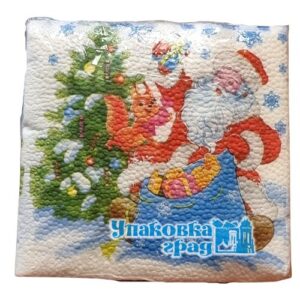 Салфетка 100л НГ 24*24см Дед мороз п/п /40