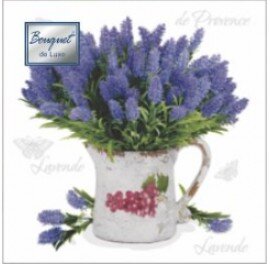 Салфетка 25л 24*24см Лаванда 3сл п/п Bouquet de Luxe /15