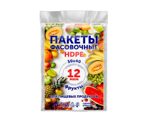 ПНД 30*40=12мк Фрукты 15/уп Мин