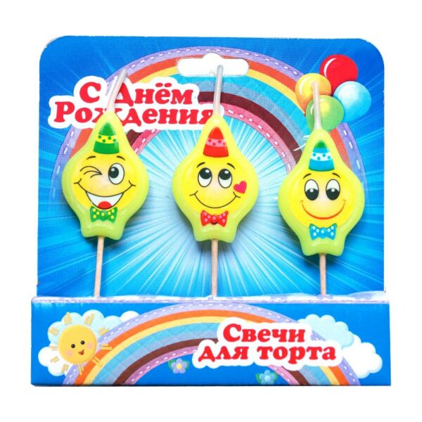 Свеча на шпажках Смайлы 1/20 2055