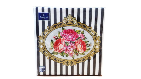 Салфетка 20л 33*33см Букет в викторианском стиле 3сл AutBouquet /12/