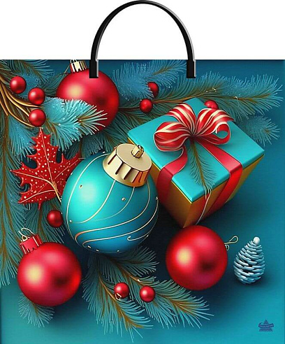 Пакет с пластиковой ручкой Новый Год